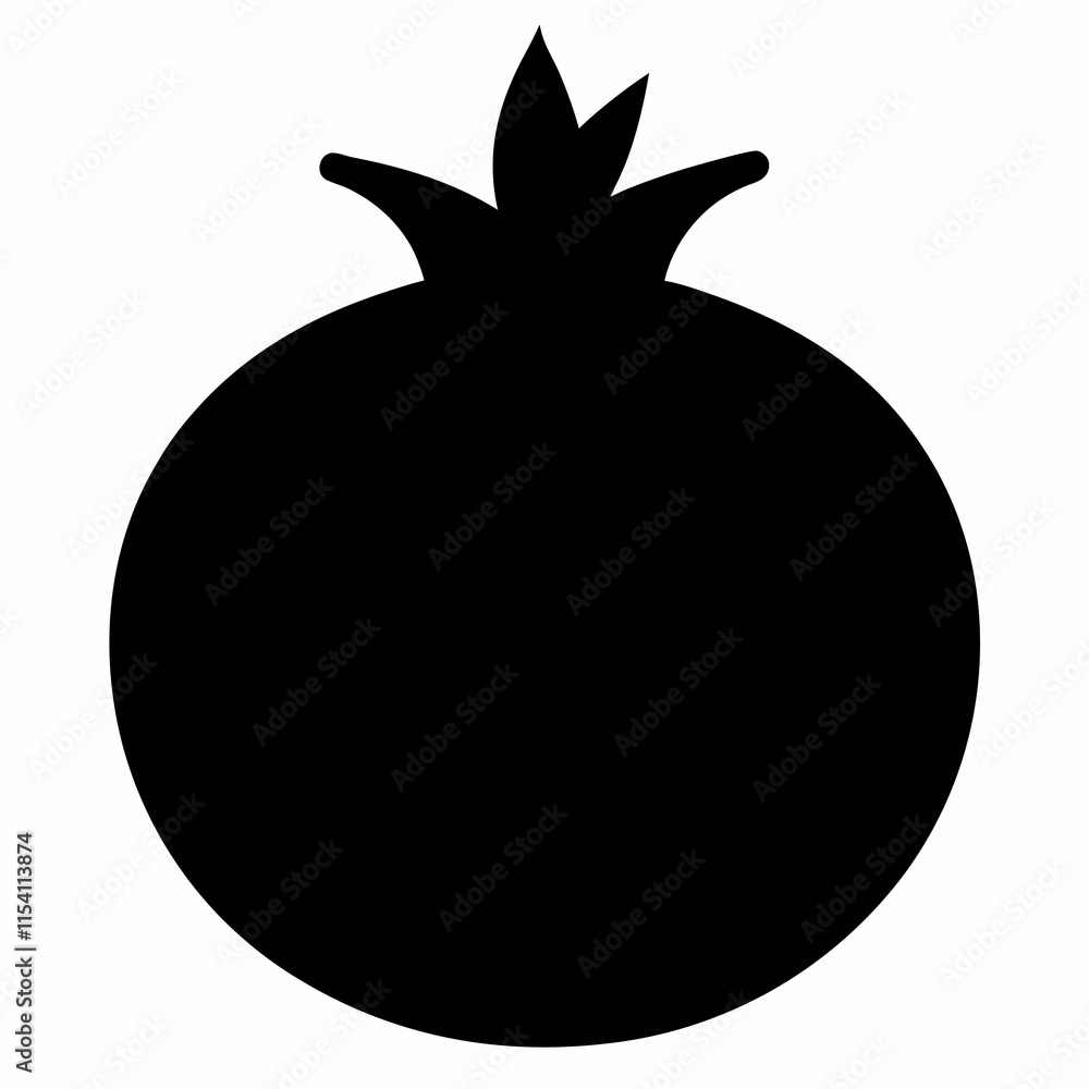 Pomegranate black silhouette vector Pomegranate black silhouette vector