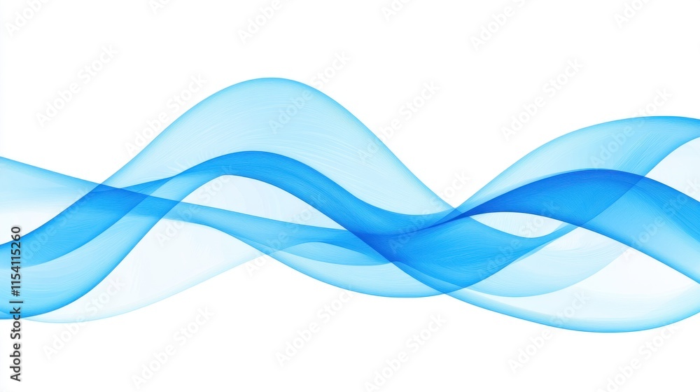 Elegant Flowing Waves of Light Blue and Ethereal Transparency Background