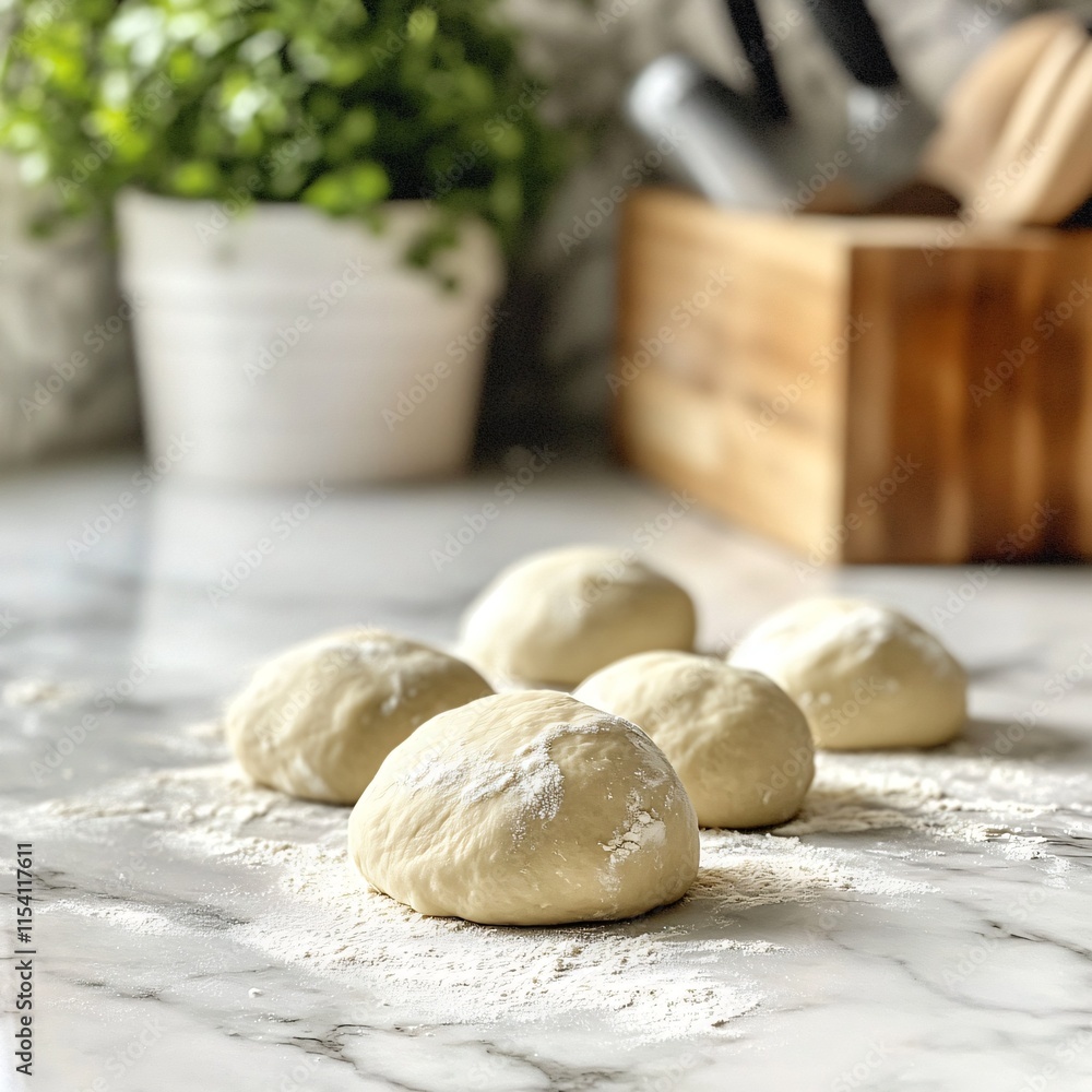 Home Baked Prepared Pizza Dough in Natural Setting with Copy Space Home Baked Prepared Pizza Dough in Natural Setting with Copy Space
