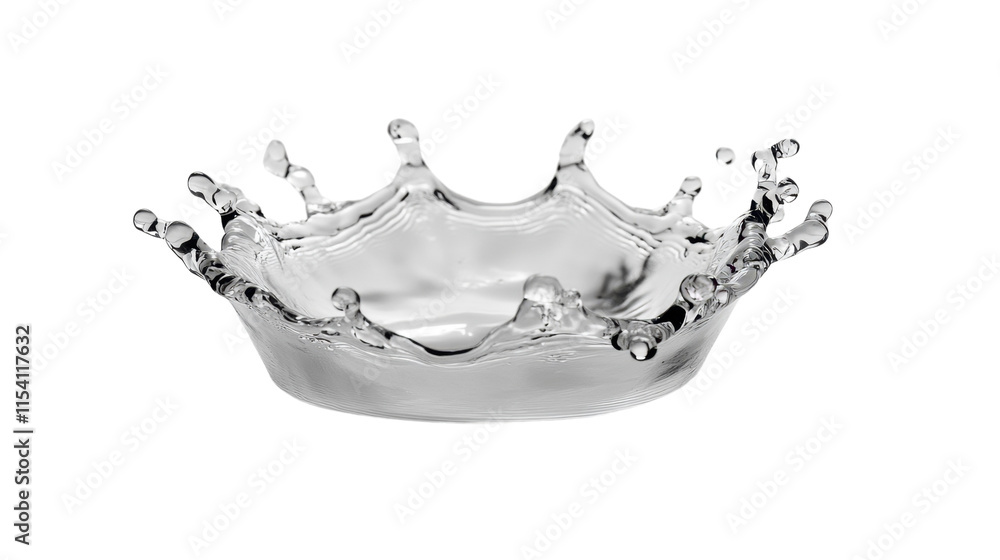 Crystal clear water and milk splashes on a white background Crystal clear water and milk splashes on a white background