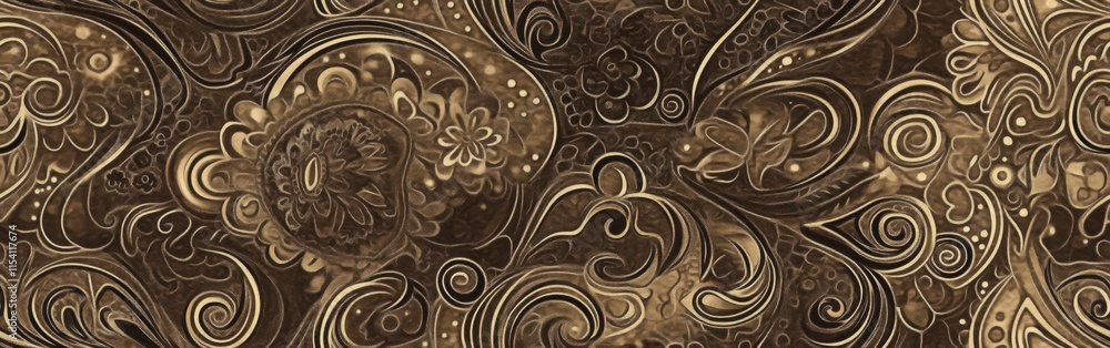 Intricate floral and abstract pattern design in warm earthy tones for artistic inspiration and textile application. Generative AI Intricate floral and abstract pattern design in warm earthy tones for artistic inspiration and textile application. Generative AI