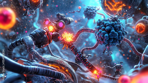 Nanotechnology Robots Repairing a Cell Membrane