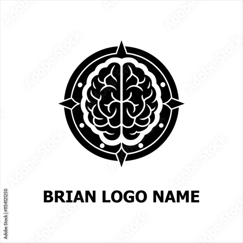 Brain Logo silhouette vector,color full logo for graphic designer 