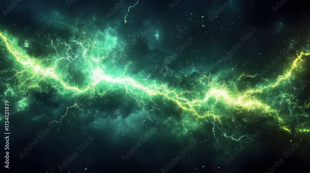 Naklejka premium green color electricity lightning