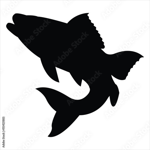 illustration of a FISH ON A WHITE BACKGROUND