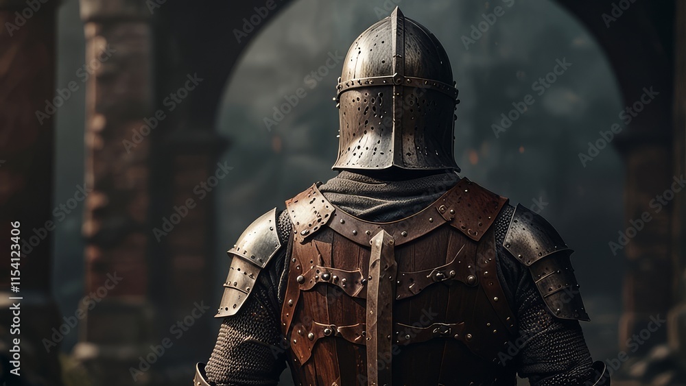view of epic powerful medieval knight with sword and metal shield guardian warrior, mystic fantasy battle view of epic powerful medieval knight with sword and metal shield guardian warrior, mystic fantasy battle