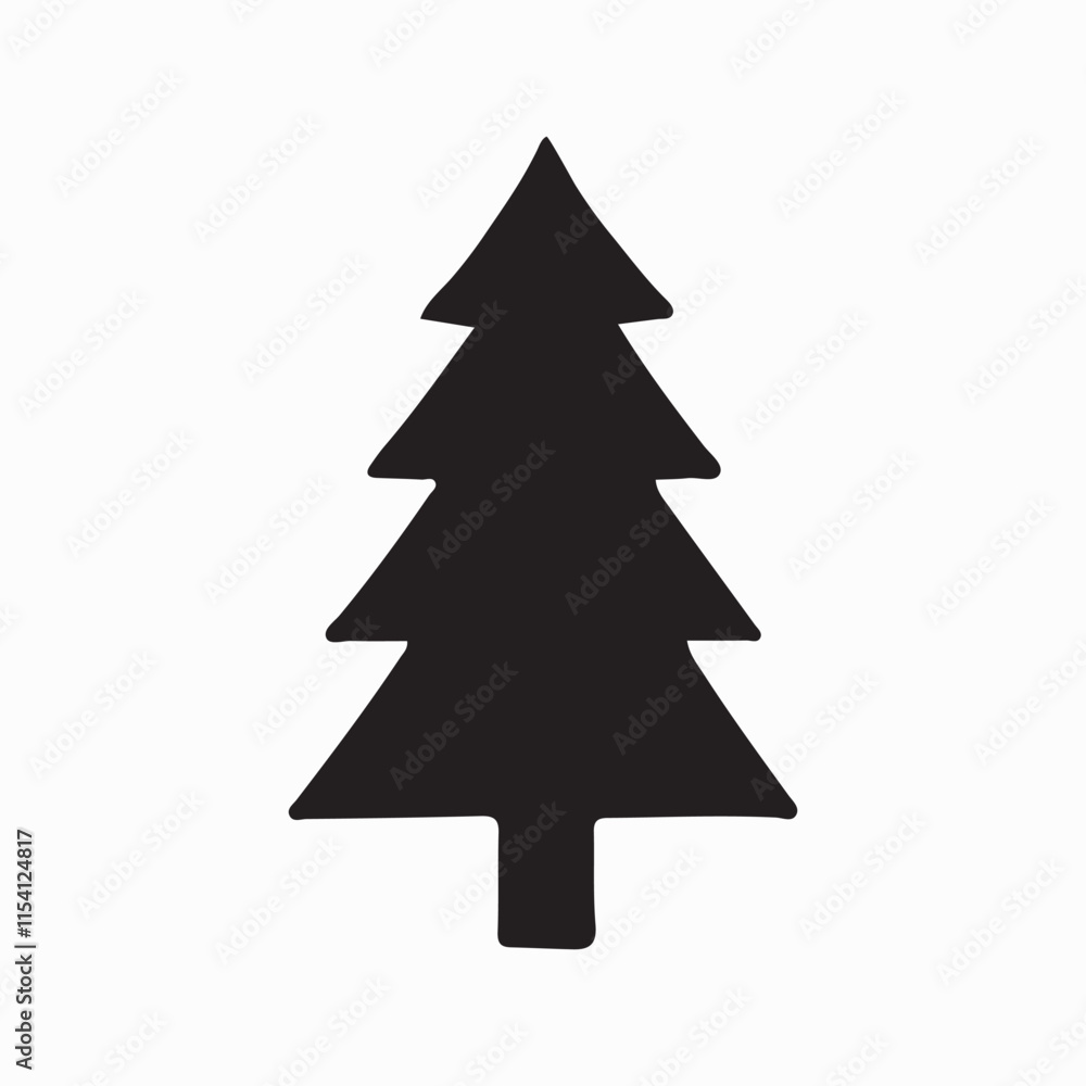 Simple Silhouette Christmas Tree Illustration Simple Silhouette Christmas Tree Illustration