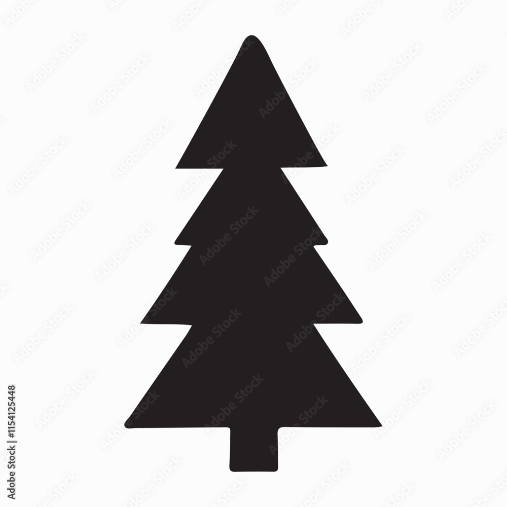 Simple Evergreen Tree Silhouette Illustration for Nature or Holiday Designs Simple Evergreen Tree Silhouette Illustration for Nature or Holiday Designs