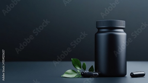 Wallpaper Mural Elegant Glass Bottle with Fresh Green Leaf Resting on Top Capturing Essence of Nature and Purity in a Minimalist and Refreshing Style Torontodigital.ca