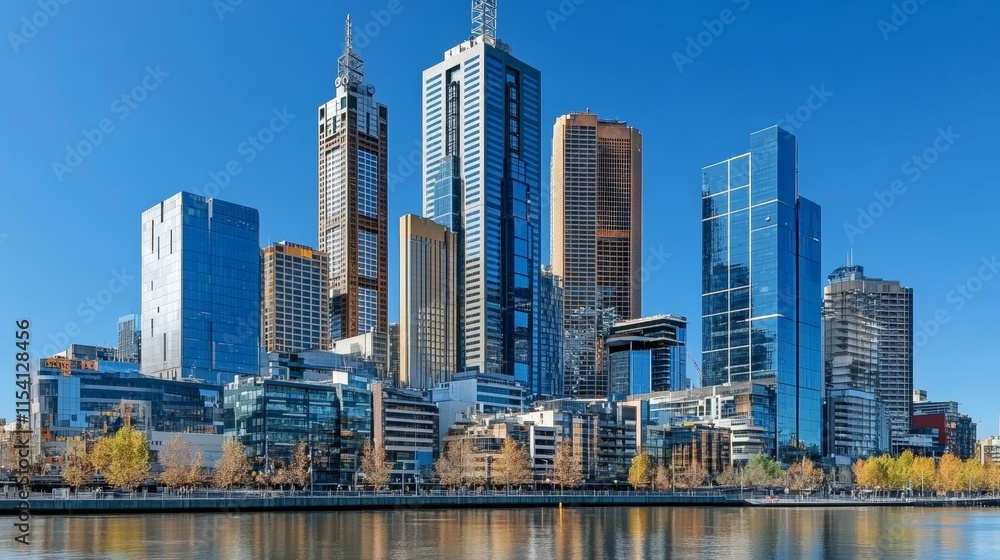 Obraz premium Melbourne City Skyline with Modern Architecture