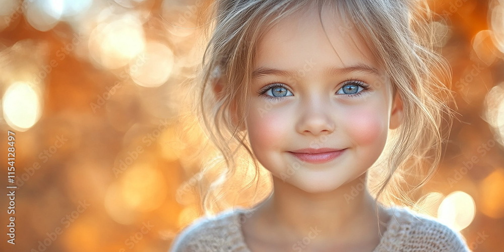 portrait of an white little girl with a smile portrait of an white little girl with a smile