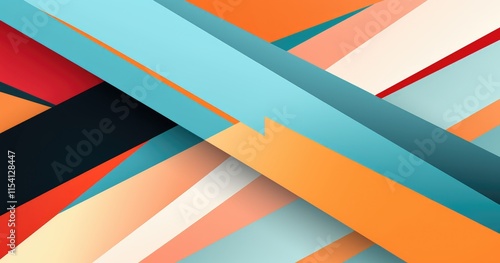 Wallpaper Mural Abstract composition of colorful, overlapping geometric shapes creating a dynamic visual effect. Torontodigital.ca