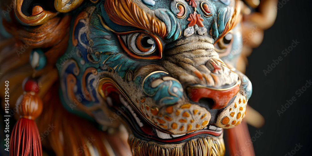 Fototapeta premium Intricate Asian Dragon Sculpture Detail