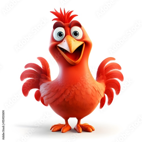 Cute 3D Rooster Character