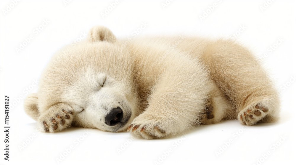 Obraz premium Adorable Polar Bears Sleeping and Relaxing: Peaceful Wildlife Moments