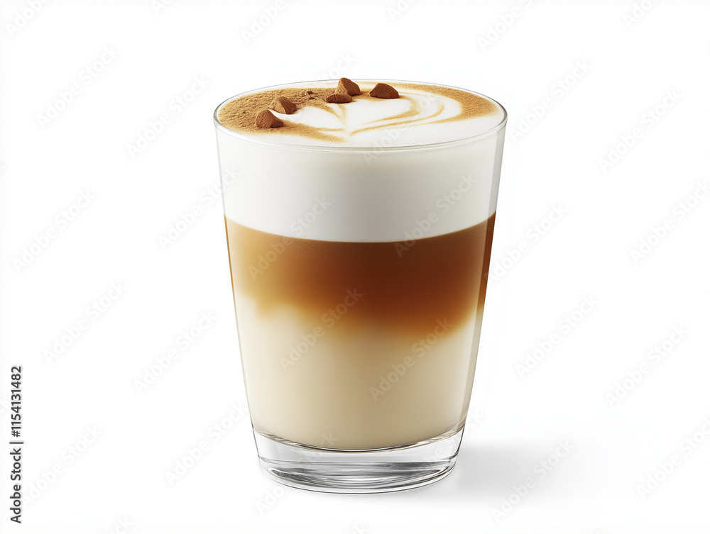 Kaffee mit Schaum und Kakaopulver in elegantem Glas serviert
Kaffee mit Schaum und Kakaopulver in elegantem Glas serviert