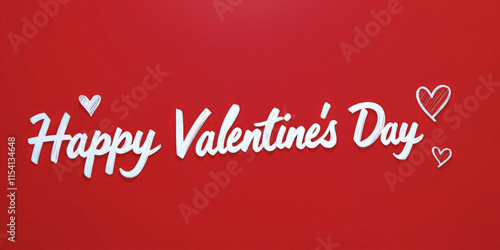 Happy Valentine's Day white lettering on red background