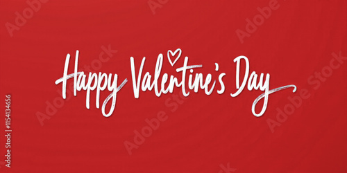 Happy Valentine's Day white lettering on red background