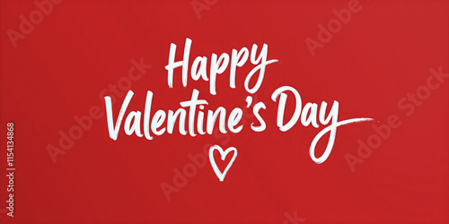 Happy Valentine's Day white lettering on red background