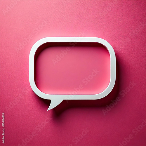 Blank Pink Speech Bubble on a Pink Background