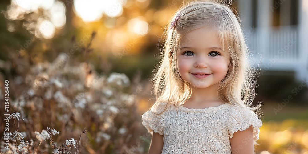 portrait of an white little girl with a smile portrait of an white little girl with a smile