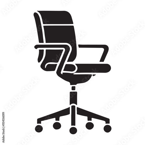 Silhouette Vector Illustration of Swivel Office Chair