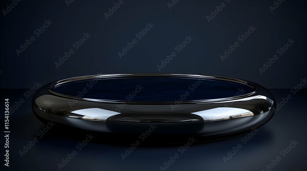 Dark Blue Abstract 3D Render of a Polished Vessel Dark Blue Abstract 3D Render of a Polished Vessel