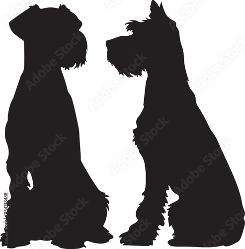 Airedale Terrier Side Profile Silhouette Vector Illustration Graphic