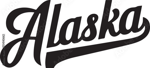 Alaska Typography Vector Illustration Graphic