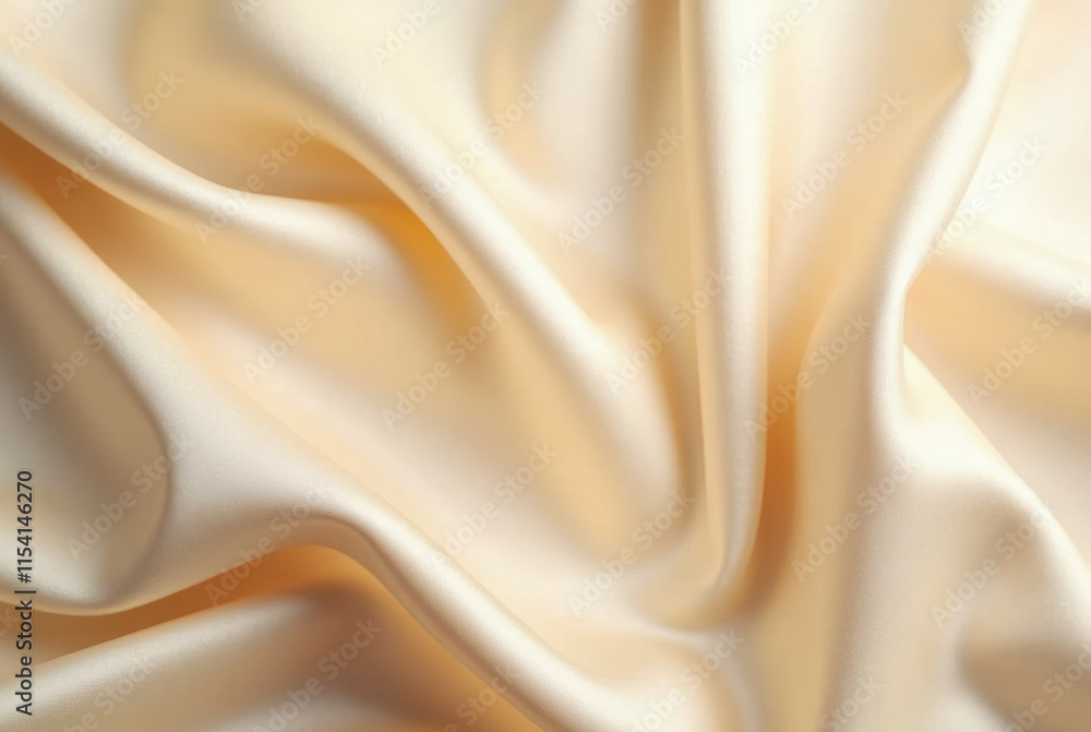 Fototapeta premium Light beige silky texture close-up