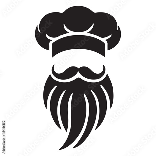 Distinguished Bearded Chef Silhouette  A Culinary Icon