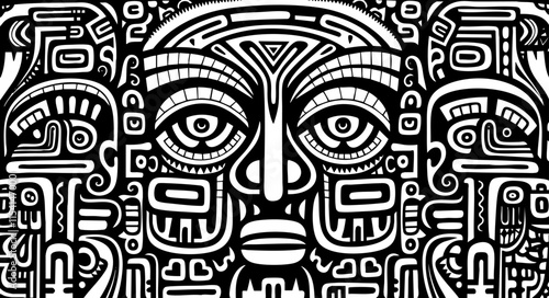 Wallpaper Mural African Tribal Mask Doodle Torontodigital.ca