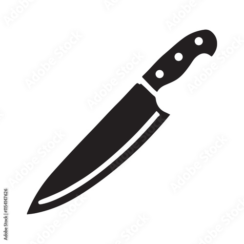 Chef's Knife Silhouette Vector Illustration for Culinary Designs