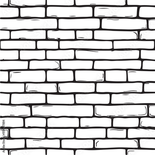 Brick Wall Stylized Vector Illustration Graphic