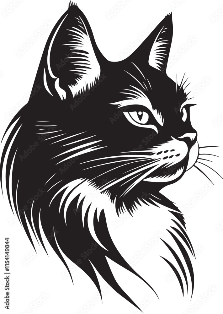 Cat Face Stylized Vector Illustration Graphic Cat Face Stylized Vector Illustration Graphic