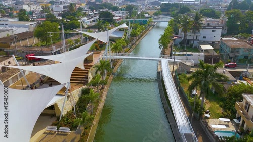 Canal de la Cortadura Walkway that connects the Carpintero Lake with the Panuco River. This promenade functions as a tourist space within the city of Tampico in Tamaulipas.