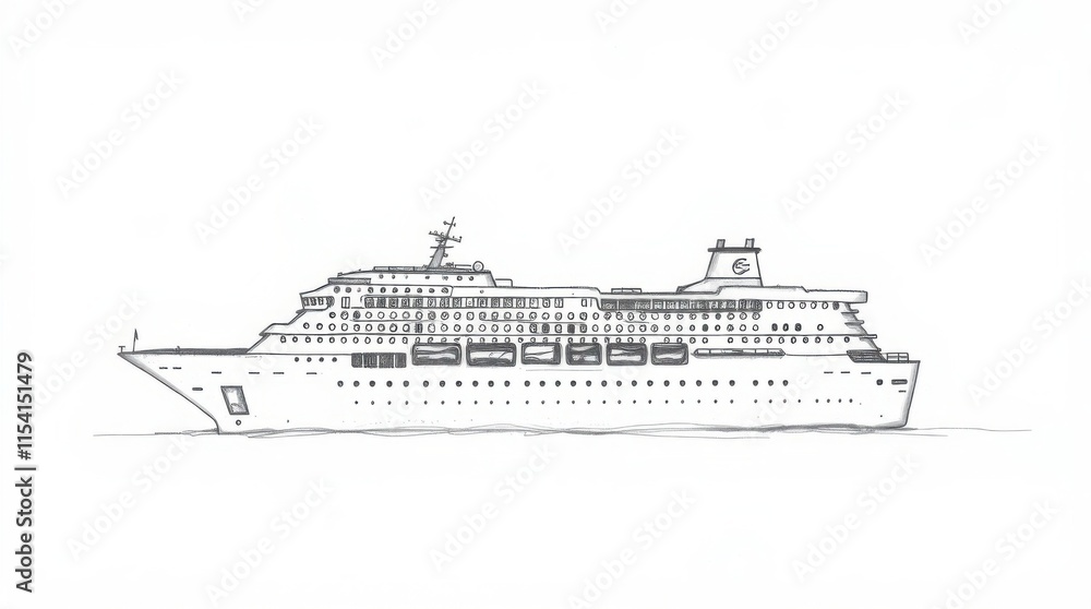 Fototapeta premium A large cruise ship sailing at the sea