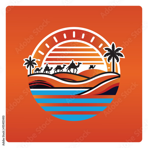 Desert Travel Logo Design for Travel Agency, Tours and Travels Logo.