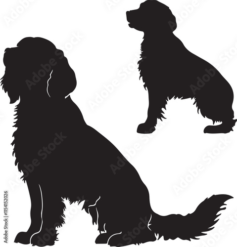 Clumber Spaniel Dog Silhouette Vector Illustration Graphic
