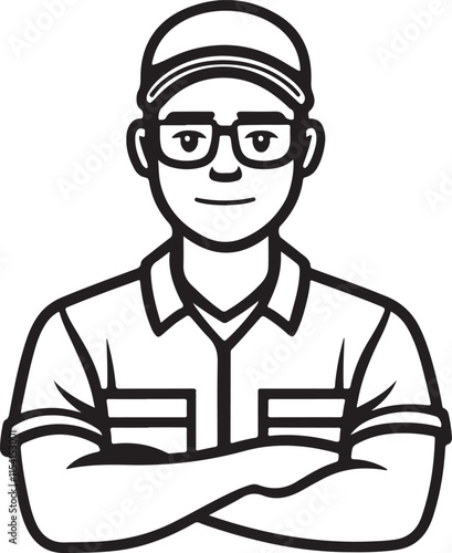 Computer IT Technician Stylized Vector Illustration Graphic