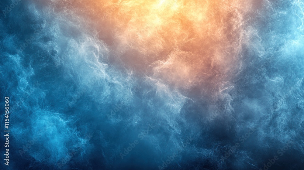Obraz premium Abstract fiery blue and orange smoke clouds background.