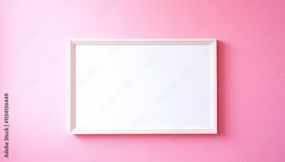 white wood frame on pink background white wood frame on pink background