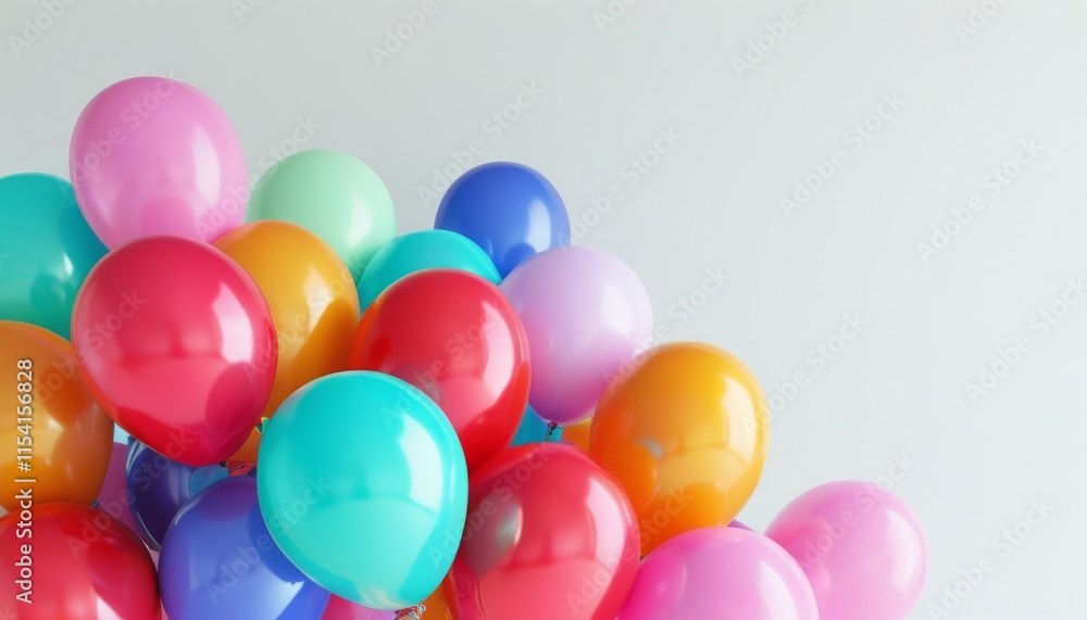 Vibrant Collection of Colorful Balloons Against Soft Background in High Definition Vibrant Collection of Colorful Balloons Against Soft Background in High Definition