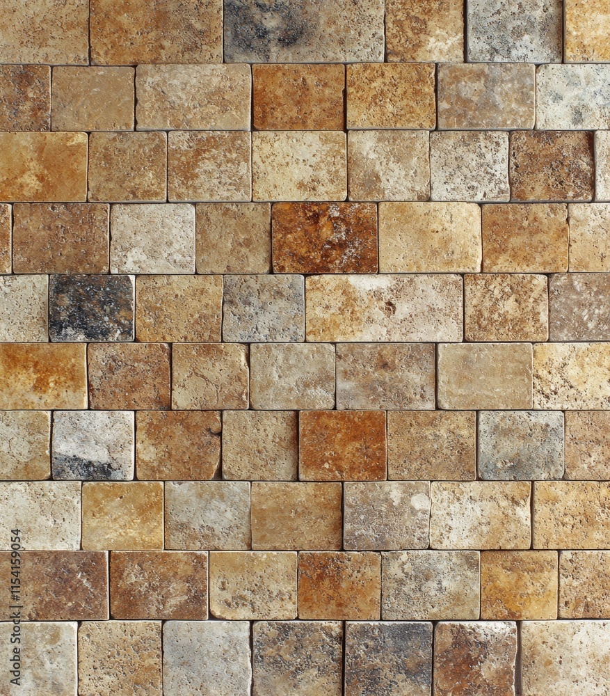 Naklejka premium Beige and Brown Stone Mosaic Tiles