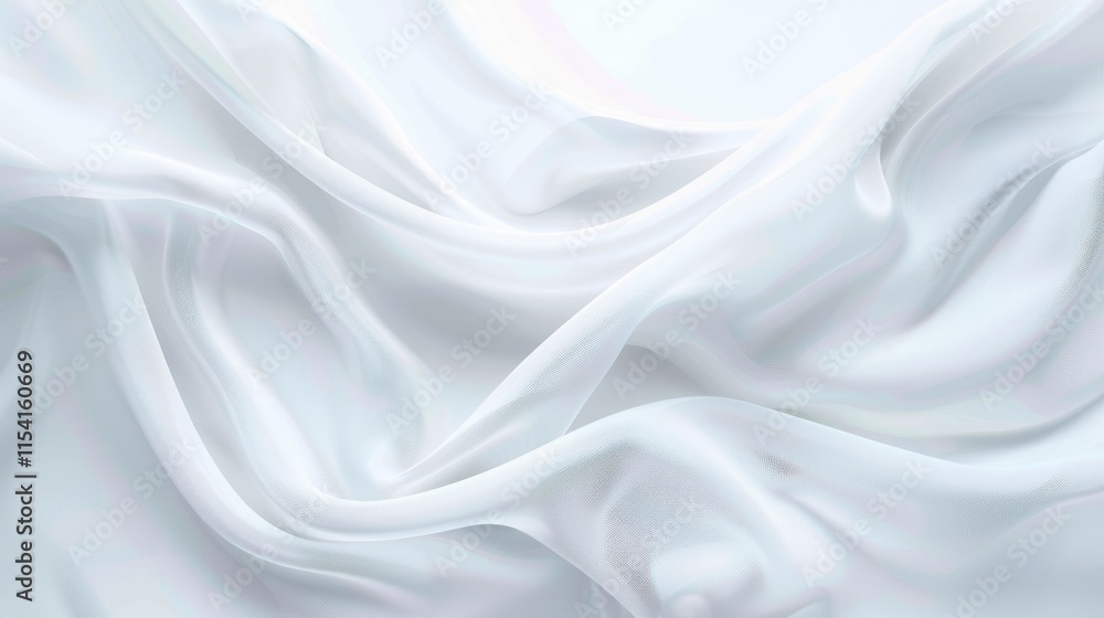 Fototapeta premium A smooth, flowing white fabric creates a soft, elegant texture.