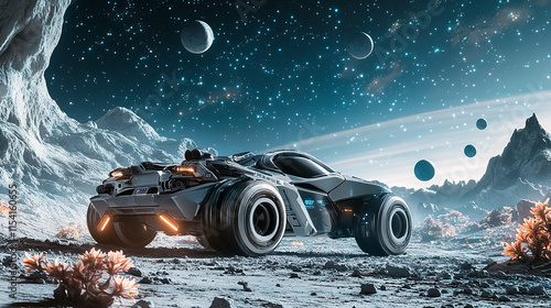 Advanced Space Exploration Vehicle on a Bioluminescent Exoplanet