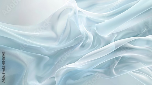 Wallpaper Mural A delicate arrangement of flowing, translucent fabric in soft blue tones. Torontodigital.ca