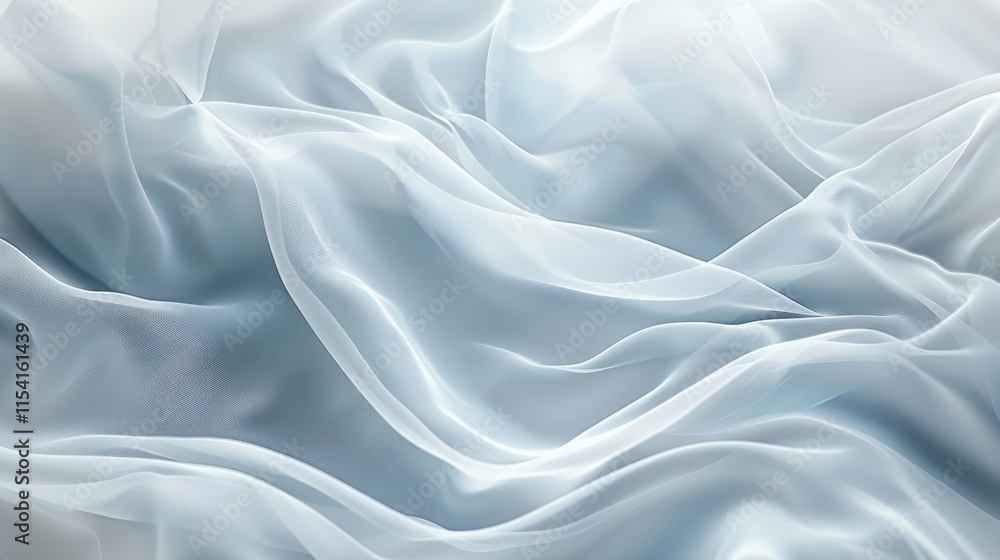 Obraz premium Soft, flowing translucent fabric creating an ethereal and delicate aesthetic.