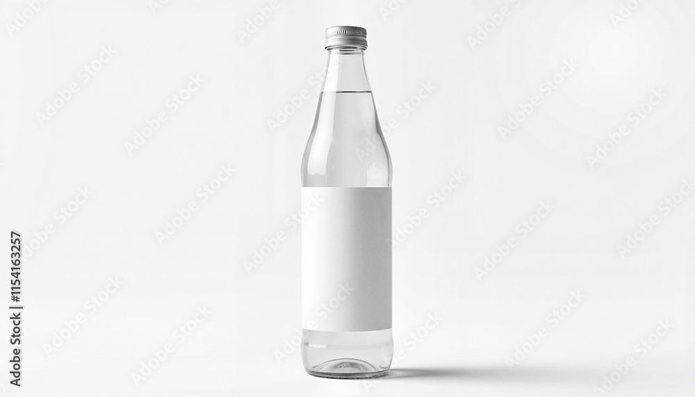 Soda bottle mockup with clear label on white background for product presentation Soda bottle mockup with clear label on white background for product presentation