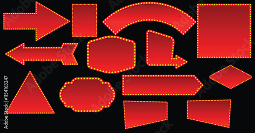Retro frame with light bulbs. Realistic vector illustration  of retro light board. vector eps10